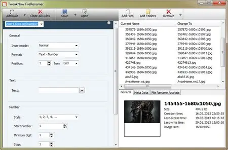 TweakNow FileRenamer 1.0
