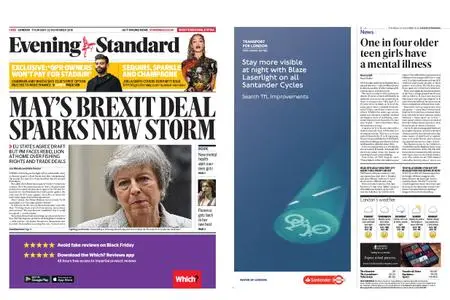 London Evening Standard – November 22, 2018