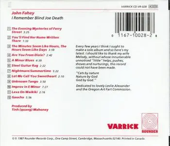 John Fahey - I Remember Blind Joe Death (1987) {Varrick Records CD VR-028}