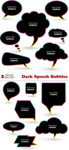 Vectors - Dark Speech Bubbles