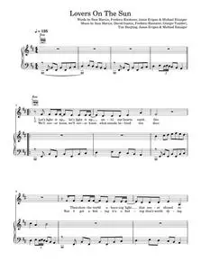 Lovers On The Sun (featuring Sam Martin) - David Guetta, Sam Martin (Piano-Vocal-Guitar (Piano Accompaniment))