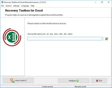 Recovery Toolbox for Excel 3.3.21.0 Personal