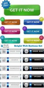Vectors - Bright Web Buttons Set