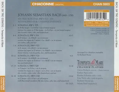 Tempesta di Mare Philadelphia Baroque Orchestra - Johann Sebastian Bach: Six Trio Sonatas, BWV 525-530 (2014)
