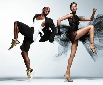 Joan Smalls & Lil Buck by Daniel Jackson for WSJ Magazine November 2014