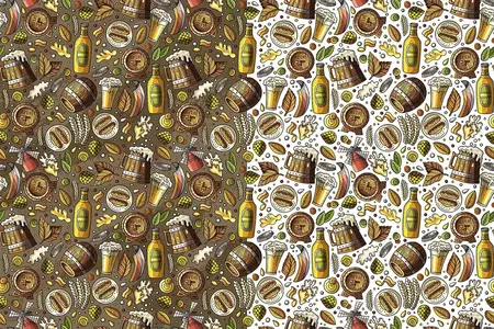 EE - Beer Fest Cartoon Seamless Pattern AQ8JCTV