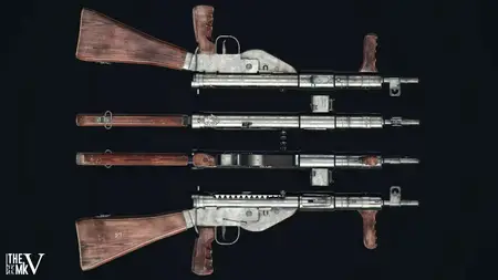 Sten Mark V UK submachine gun  Game Ready Model Low-poly -  3D Model