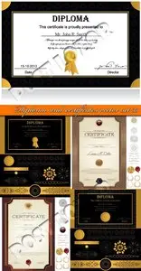 Diploma and certificates vector set 33