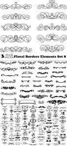 Vectors - Floral Borders Elements Set 8