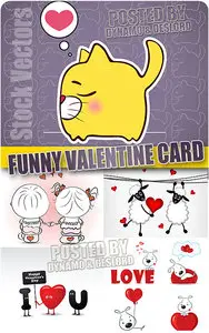 Funny valentine card - Stock Vectors