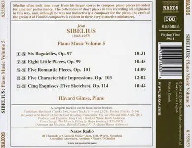 Jean Sibelius - Piano Music Vol. 5 - Havard Gimse (2004) {Naxos 8.555853}