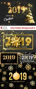 Vectors - 2019 Golden Backgrounds 6