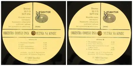 Orkiestra Ósmego Dnia (Orchestra Of The Eighty Day) - Muzyka Na Koniec (Music For The End) (vinyl rip) (1984) {Savitor}