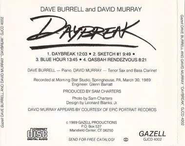 Dave Burrell and David Murray - Daybreak (1989)