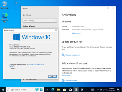 Windows 10 Pro 22H2 build 19045.2311 Preactivated (x64) Multilingual November 2022