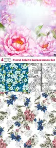 Vectors - Floral Bright Backgrounds Set