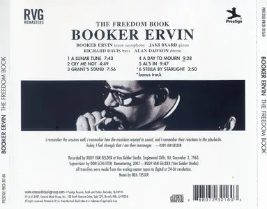 Booker Ervin - The Freedom Book (1963) {2007 Prestige Rudy Van Gelder Remaster}