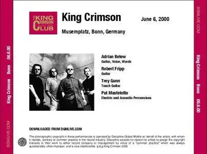 King Crimson - Museumsplatz, Bonn, Germany - June 06, 2000 (2005) {2CD DGM 16/44 Official Digital Download}