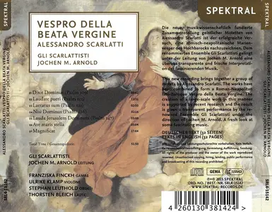 Jochen M. Arnold, Gli Scarlattisti - Alessandro Scarlatti: Vespro della Beata Vergine (2015)