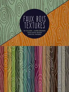Faux Bois Wood Hand Drawn Patterns