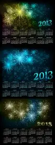 Glowing Abstract Calendars 2013 Vector