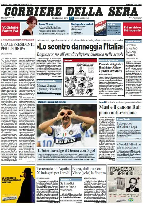 Il Corriere della Sera (18-10-09)