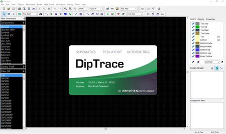 DipTrace 3.0 (MacOsx) with 3D Library