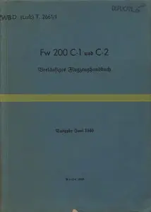 Fw 200 C1 C2 Flugzeughandbuch