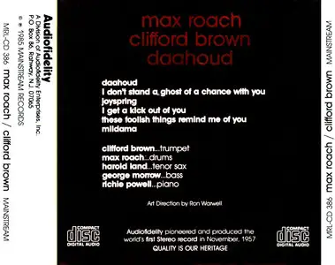 Max Roach – Clifford Brown - Daahoud (1953-1954) (Mainstream-Audiofidelity Japan)
