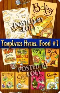 Flyer templates. Food #1 - Stock Vector