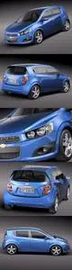 Chevrolet Sonic Aveo 2012 Compact Hatchback 3D Model