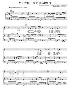 You've Got To Earn It - Smokey Robinson, The Staple Singers (Piano-Vocal-Guitar)