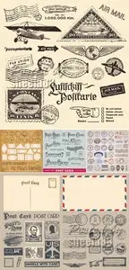 Postcards & Postage Stamps Vector
