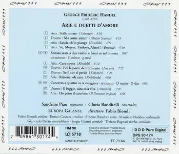 Sandrine Piau, Gloria Banditelli, Europa Galante, Fabio Biondi – Handel: Arie e Duetti d'Amore (1996)