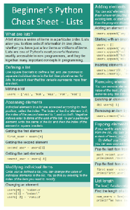 Beginner's Python Cheat Sheets