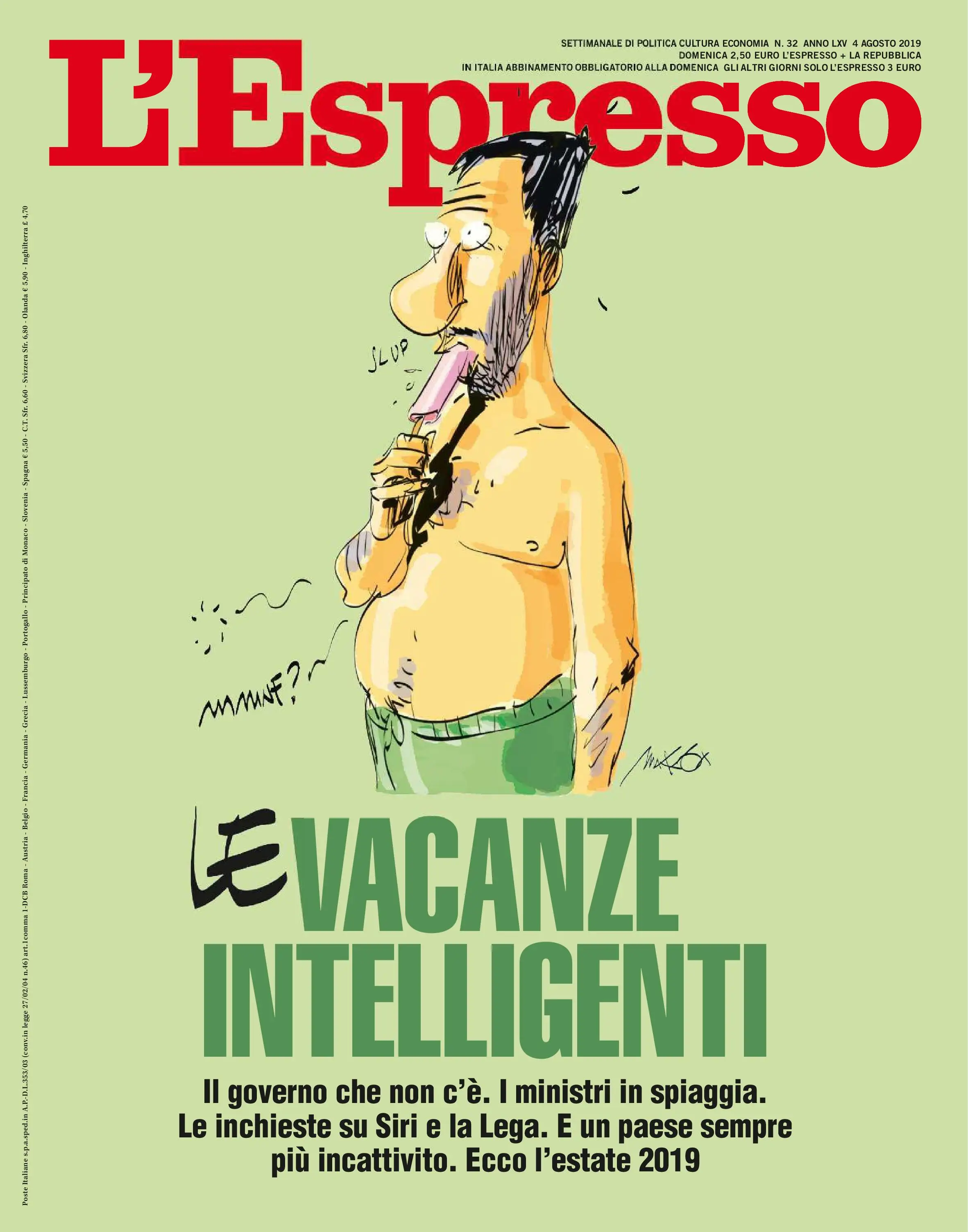 L'Espresso N.32 - 4 Agosto 2019