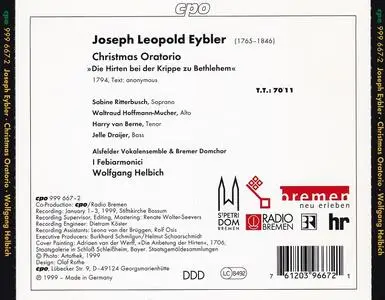 Wolfgang Helbich, I Febiarmonici - Joseph Eybler: Christmas Oratorio (1999)
