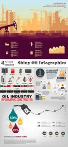 Vectors - Shiny Oil Infographics