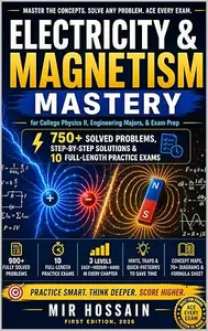 Electricity & Magnetism Mastery for College Physics II, Engineering Majors, & Exam Prep: 750+ Solved Problems, Step-by-Step