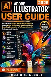 ADOBE ILLUSTRATOR 2026 USER GUIDE: The Complete Step by Step Practical Manual to Master Vector Design Logo Creation AI Tools