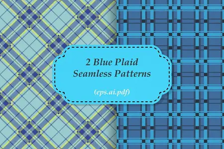 EE - 2 Blue Plaid Seamless Patterns ZDGTBUZ