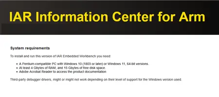 IAR Embedded Workbench for ARM version 9.70.1 with Examples
