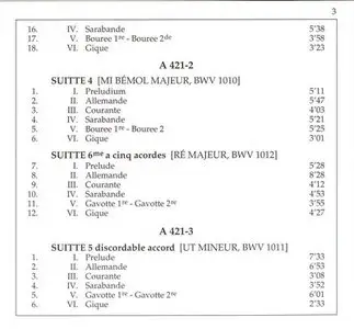 Bach Cello suites-sonate a Cembalo è viola da Gamba Wieland Kuijken Piet Kuijken