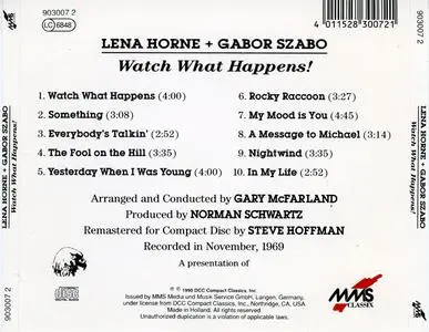 Lena Horne + Gabor Szabo - Watch What Happens! (1970) {1990 MMS Classix/DCC}