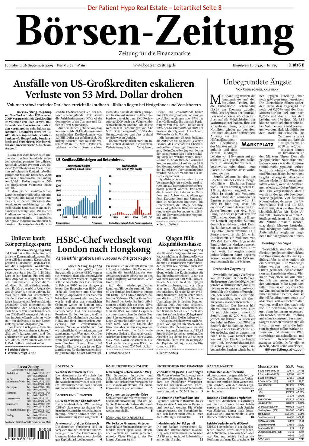 Boersenzeitung vom 26. September 2009