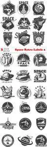 Vectors - Space Retro Labels 2