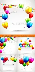Holiday billboard and balloons vector