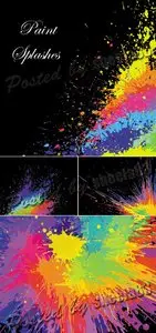 Color Paint Splashes Vector