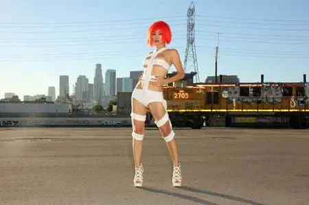 Bai Ling posing as Leeloo from 'The Fifth Element' in LA on October 31, 2015