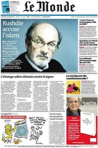Le Monde et Le Monde des Livres du Vendredi 21 Septembre 2012
